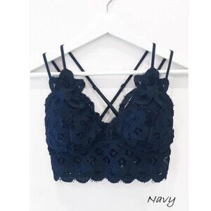 Anemone Midnight Blue Lace Bandeau